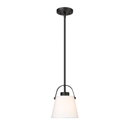 Z-Lite Z-Studio Pendant, 1-Light, 8 In.W x 9.5 In.H, Matte Black/Ivory 743P8-MB